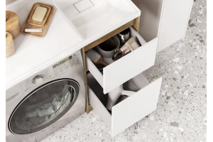 Комплект мебели Aquaton Лондри 40 темное дерево-белый - 3