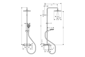 Душевая система Hansgrohe Vernis Blend 240 1jet с термостатом черный матовый - 2