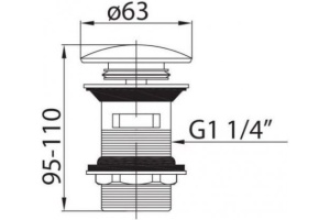 Донный клапан Cezares золото, хром (CZR-SAT1-03/24) - 2