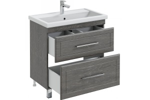 Тумба под раковину напольная Санта Венера 80 темное дерево - 2