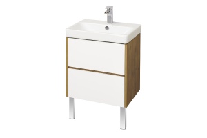 Тумба под раковину Aquaton Сканди 55 белый - светлое дерево - 3