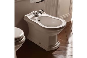 KERASAN Retro Биде напольное приставное BTW с 3 отв. под смеситель, цвет белый