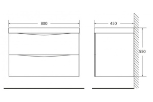 Тумба под раковину Belbagno Marino-Cer 80 светлое дерево - 3