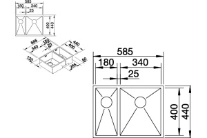 Мойка кухонная Blanco Zerox 340/180-U правая - 3