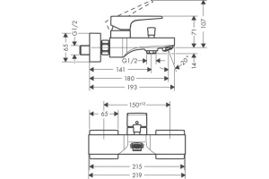 Смеситель Hansgrohe Metropol 32540000 для ванны с душем - 2
