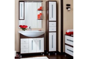 Мебель для ванной Бриклаер Бали 85 венге, белый глянец