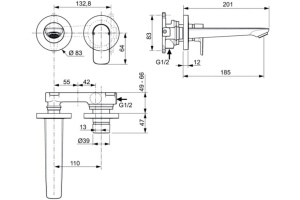 Смеситель для раковины Ideal Standard Connect Air хром - 2