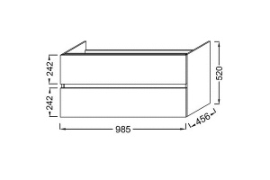 EB2383-E75 Tolbiac Тумба под раковину 100см, 2 ящика, цвет Дуб Давос натуральный - 2