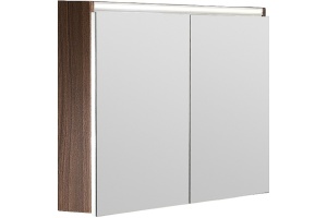 Зеркало-шкаф Vallessi 80 темное дерево с подсветкой