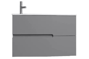 EB1888RU-442 Nona Мебель с интегрированными ручками, глянцевый серый антрацит, 80 см, 2 ящика