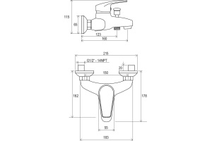 Смеситель для ванны Ravak NEO хром (X070017) - 2