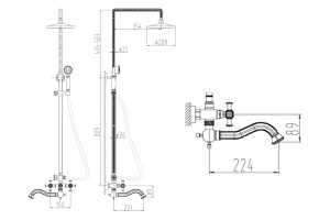 Душевая стойка Zorg Antic A 7002DS-SL - 3