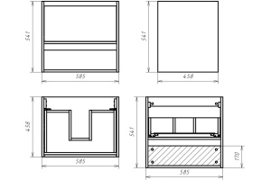 Тумба с раковиной Misty Дунай 60 дуб белый - 3
