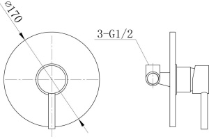 Смеситель Agger Zest A0740000 с внутренней частью, для душа - 2
