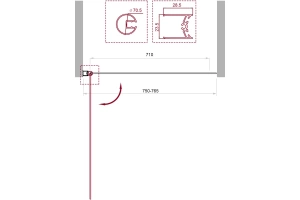 Шторка на ванну BelBagno UNO 75х150 профиль хром стекло рифленое - 3
