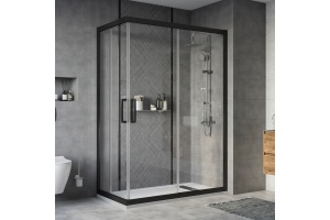 Душевой уголок STWORKI Карлстад DE019RC80140200 140x80 см профиль черный матовый