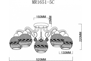 Потолочная люстра MyFar Frank MR1651-5C - 3