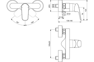 Смеситель для ванны Ideal Standard Ceraflex (B1720AA) - 2