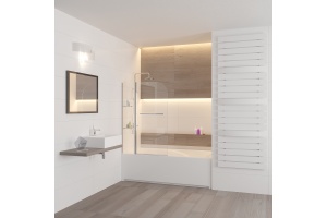 Шторка на ванну RGW Screens SC-08 1000x1500 с ручкой и полками - 2