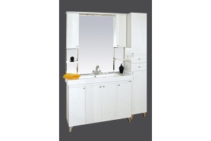 Тумба с раковиной Misty Вирджиния Бабочка 105 белая фактурная - 3