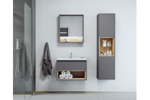 Шкаф-пенал EXCELLENT Tuto 40 серый - светлое дерево - 2