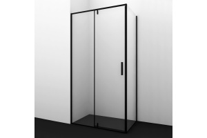 Душевой уголок Wasserkraft Elbe 100х100 профиль черный матовый стекло прозрачное