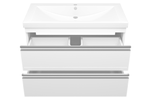 Тумба под раковину Misty Ингрид 90 белая глянцевая - 2