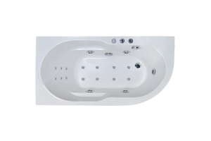 Ванна акриловая Royal Bath Azur De Luxe 170x80 L с гидромассажем белый