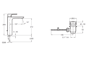 Смеситель Jacob Delafon Aleo+ E72337-CP для раковины - 2