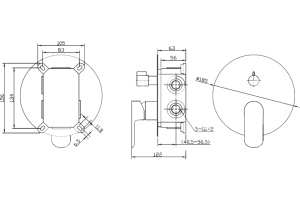 Смеситель BelBagno Ancona ANCONA-VDI-CRM С ВНУТРЕННЕЙ ЧАСТЬЮ, для ванны с душем - 2
