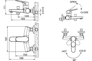 Смеситель Bravat Eler F6191238CP-01 для ванны с душем - 2