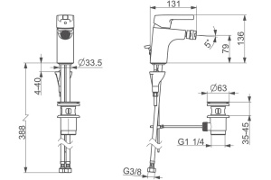 Смеситель Oras Saga Style 3918FH для биде - 2