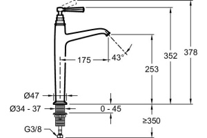 Смеситель Jacob Delafon Cleo1889 E24309-CP для раковины - 2