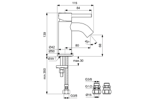 Смеситель для ванны с душем Ideal Standard Ceraline белый (BC199U5) - 2