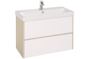 Комплект мебели Aquaton Сканди 90 белый - светлое дерево - 3