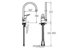 Смеситель для кухонной мойки Ideal Standard Ceraplan хром (B9000B4) - 2