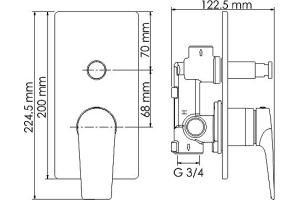Смеситель Wasserkraft Aisch 5561 для ванны с душем - 2