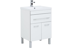 Тумба с раковиной Aquanet Верона 58 белая, 1 ящик, 2 двери - 2