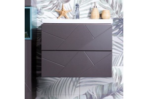 Тумба с раковиной Бриклаер Кристалл 60 софт графит