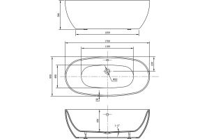 Акриловая ванна Vincea VBT-405-1700MB черная - 3