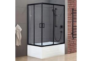 Душевой угол Royal Bath BP 120x80 R профиль черный стекло прозрачное