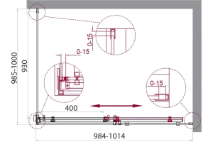 Душевой уголок BelBagno Acqua 100х10 хром (ACQUA-A-1-100-C-Cr) - 2