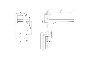 Смеситель для раковины встраиваемый Timo Torne хром - 2