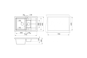 Мойка кухонная Paulmark Feste 77.5 серый матовый - 3