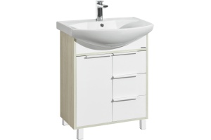 Тумба с раковиной Aquaton Рико 65 белый-светлое дерево