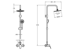 Душевая стойка Jacob Delafon Brive E24329-CP - 2