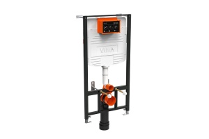 Комплект подвесного унитаза с инсталляцией VitrA S10 белый с сиденьем микролифт и кнопкой хром - 3