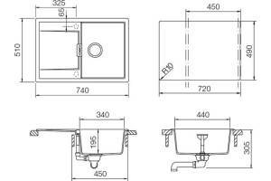 Мойка  Eton 45 D  Cristadur поларис - 2