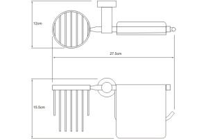 Держатель туалетной бумаги Wasserkraft Donau K-9459 с держателем освежителя воздуха - 3