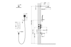 Душевая система встроенная с термостатом Timo Petruma SX-5049/17SM золото матовое - 2